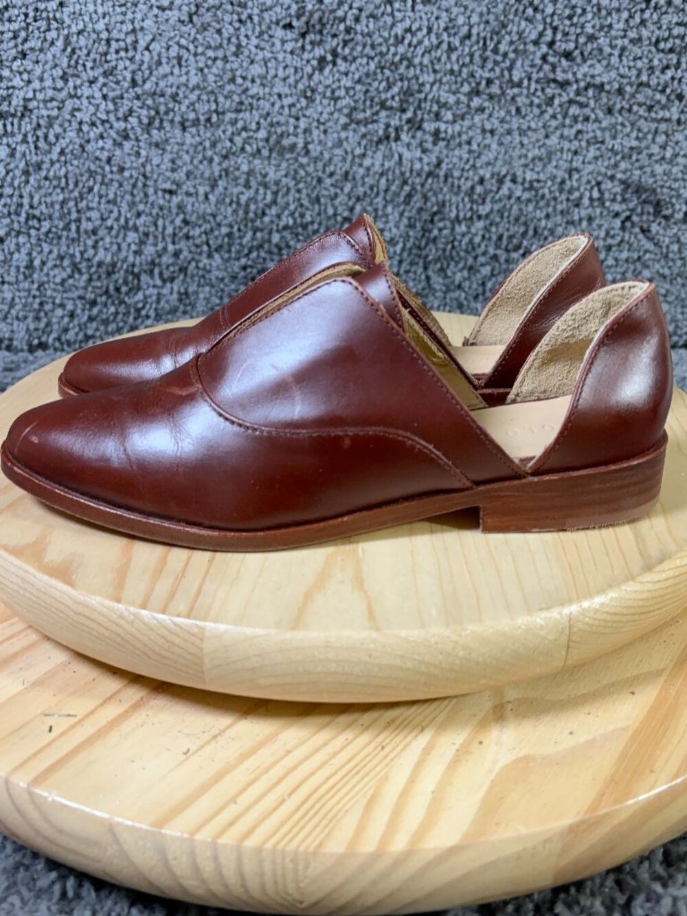 Nisolo Emma D'Orsay Flats Womens Size 7 Brown Leather Oxford Handmade in Mexico